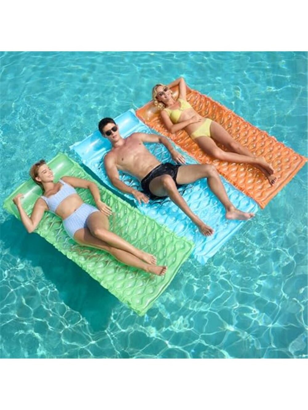 Inflatable Pool Float Mat 3 Pack Adult Lounger Raft Summer Water Lounge PVC